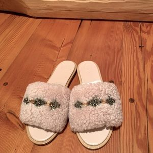Tory Burch Aspen Shearling Slides
